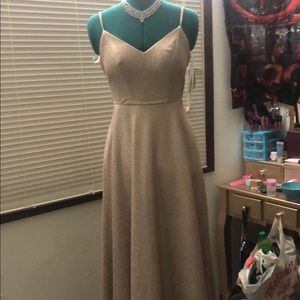 gold winter formal/ prom dress.